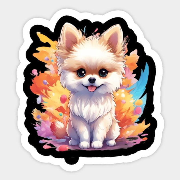 Fluffball Lovely Pomeranian Puppy Sticker by animegirlnft